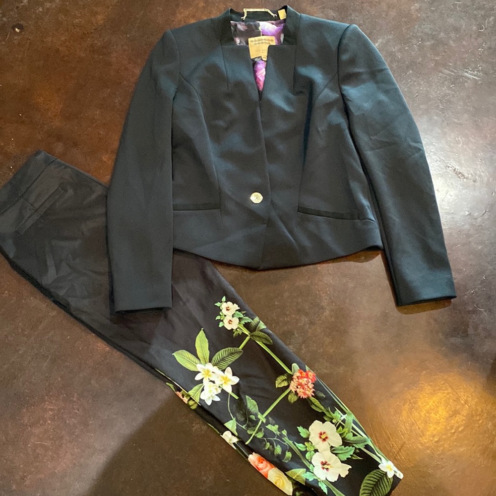 Ted Baker London Black Floral Pantsuit